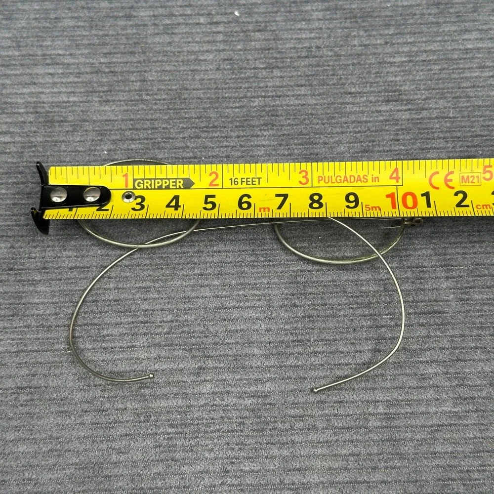 Antique Y2K Aluminum Wire Rim Oval Spectacles Cable Temple Glasses Silver